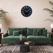 ForWhat Büro Ev Ofis Dekoru Için 52CM Beyaz  Roma Asalet Motif Duvar Saati