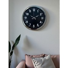 Nikaa Shop Modern 40 cm Metal Krom Standart Duvar Saati