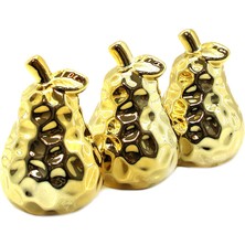 ForWhat Büro Ev Ofis Dekoru Için Mini Golden Seramik Armut Motif Biblo
