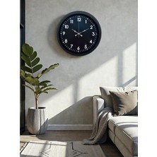 Nikaa Shop Pure Dark Black 40 cm Metal Duvar Saati