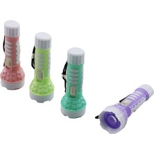 Masa Dostu Mini Boy LED El Feneri - Pilli - Renkli Plastik