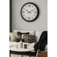 Nikaa Shop 60 cm Siyah Metal Dizayn Duvar Saati