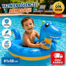 Poyraz Ticaret Intex 59221 Dinazor Figürlü Deniz ve Havuz Simidi Pvc Malzeme 81X58 cm 3-8 Yaş Için Uygundur