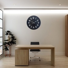 ForWhat Büro Ev Ofis Dekoru Için 52CM Siyah Standart Motif Duvar Saati