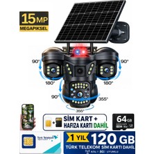 Sonreir SNR 4G 3 Lens SIM Kart Dahil Solar Güvenlik Kamerası 64GB Hafıza Kartı Güneş Panelli Gece Görüşlü