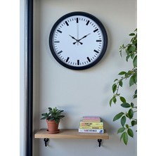 Nikaa Shop Black & White Baseline 40 cm Metal Duvar Saati