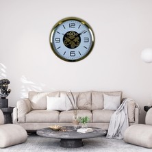 Nikaa Shop Modern Prestige Gold 60 cm Çarklı Duvar Saati