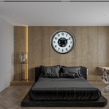 Nikaa Shop Krom Zarif 60 cm Çarklı Klasik Duvar Saati
