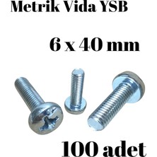 TUĞRA HIRDAVAT Metrik Vida Ysb 6X40 100 Adet Yıldız Silindir Başlı Vida
