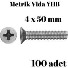 TUĞRA HIRDAVAT Metrik Vida Civata Yhb 4X50 mm 100 Adet Yıldız