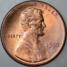 Banknoting Amerika 1 Cent 1990 Lıncoln Memorıal. Çil(-)