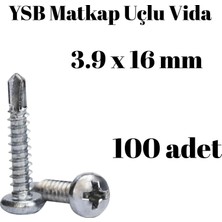 TUĞRA HIRDAVAT Yıldız Silindir Başlı 3.9X16 Ysb Matkap Uçlu Akıllı Vida 100 Adet