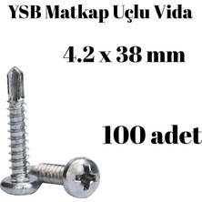 TUĞRA HIRDAVAT Yıldız Silindir Başlı 4.2X38 Ysb Matkap Uçlu Akıllı Vida 100 Adet