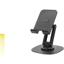 Marsilyan Ayarlanabilir Katlanabilir Telefon Standı 360 Derece Döner Siyah HDX8024