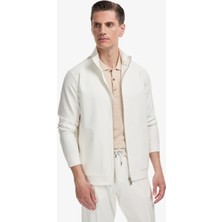 Cacharel Erkek Ekru Slim Fit Tam Fermuarlı Sweatshirt 50320609-VR019