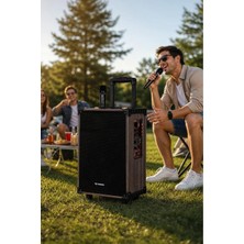 Bluetooth Hoparlör Kahverengi Çift Mikrofonlu USB Tf Bt Tws Fm Çoklu Bağlantı 2 Yıl Garantili