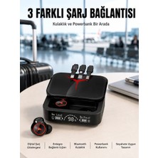 Cm Store Tws Powerbank Kutulu Dijital Göstergeli Bluetooth Kulaklık Kablosuz Kulakiçi Kulaklık Yeni Nesil