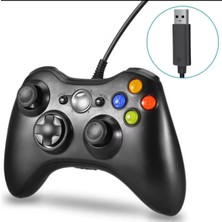 Kablolu Joystick Siyah Xbox 360 Uyumlu Hızlı Şarj Destekli Bluetoothsuz Garantisiz