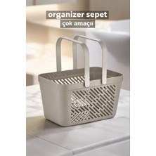 Genel Tedarik 8'li Gri Kulplu Sepet Mutfak Banyo Dolap Düzenleyici Organizer Seti