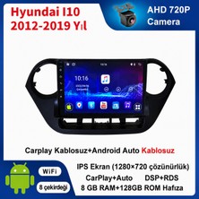 SBAID Hyundai I10 2012-2019 Yıl Uyumlu 8GB Ram 128GB Rom Hafıza Android Kablosuz Carplay Navigasyon Multimedya 9 Inç Ekran Hediye Görüş Kamerası Hediye Çerçevesi