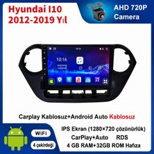 SBAID Hyundai I10 2012-2019 Yıl Uyumlu 4GB Ram 32GB Rom Hafıza Android Kablosuz Carplay Navigasyon Multimedya 9 Inç Ekran Hediye Görüş Kamerası Hediye Çerçevesi 4+32