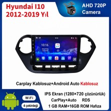 SBAID Hyundai I10 2012-2019 Yıl Uyumlu 1GB Ram 16GB Rom Hafıza Android Kablosuz Carplay Navigasyon Multimedya 9 Inç Ekran Hediye Görüş Kamerası Hediye Çerçevesi 1+16