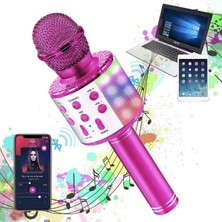 Bluetooth Bağlantılı Pembe Karaoke Mikrofonu, Hoparlör Özellikli, Garantisiz - Elektronik