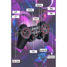 Siyah 2.4g Kablosuz Çift Kollu Retro Oyun Konsolu Oyunlu Game Stick Bluetooth Yok