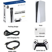 Beyaz 4K UHD Retro Joystickli Çift Kişilik Oyun Konsolu 128GB Ps1 Pes Gta Destekli