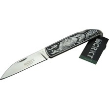 Mudanis Cr 0102 Kamp Çakı 20 cm - Balık Desenli Metal Sap, Kılıflı, Kutulu