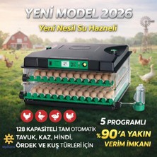 Eco Lounge FX128 Model Tam Otomatik Kuluçka Makinesi - Çift Katlı, Çift Güç Sistemli, Su Hazneli Yeni Nesil Inkübatör