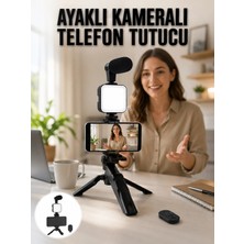 Eco Lounge Telefon Tutucu LED Işıklı Kumandalı Mikrofon Telefon Vlog Video Kayıt Yeni Nesil