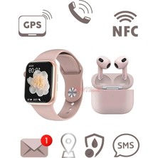 Nuveden Ieg Pembe Akıllı Saat ve Kablosuz Kulaklık Seti - Nabız, Uyku Takibi, Gps ve Suya Dayanıklı Ö