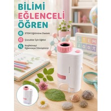 Depozee Taşınabilir LED Mikroskop 80X-200X Büyütmeli Çocuklar Için Eğitici Bilim Mikroskobu