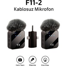 Depozee 3'ü 1 Arada Kablosuz Yaka Mikrofonu Seti ile Type-C, Lightning ve Jack Girişli Cihazlarda Kayıt