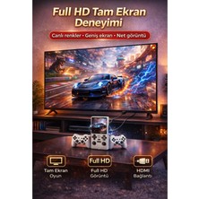 Beyaz Taşınabilir Retro Wifi El Oyun Konsolu Full Hd Ekran 2 Kollu Tv Bağlantılı