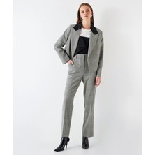 TeknoKapsül Ipekyol Ekose Desen Saten Garnili Blazer