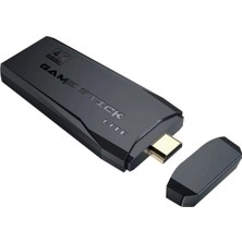 Motto Ticaret Mini HDMI 4K Kablosuz Oyun Konsolu, 64GB Dahili Hafızalı ve Çift Kollu Siyah Tasarım