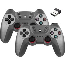 Siyah Bluetooth Bağlantılı 2.4g Kablosuz Gamepad 2 Adet Pc Uyumlu 1 Yıl Garantili