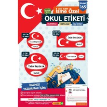 Tuğset Etiket Okul Etiketi Türk Bayrağı Temalı Kalem Defter Etiketi Özel Isim Yazılabilen Etiket Seti - Isimli  Etiket OE165-OE165