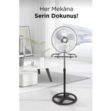 18 Inç Ayaklı Siyah Metal Pervaneli Vantilatör 2 Yıl Garantili - Elektronik - Iklimlendirme
