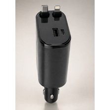 Fantastik Store 4 Cihazı Aynı Anda Şarj Eden Araç Şarj Cihazı Usb-A, Usb-C, Type-C ve Lightning Destekli - Lisinya