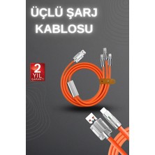 Mey Ithalat® 120W Hızlı Şarj Kablosu Turuncu Yüksek Güç Kapasitesi Çoklu Şarj Girişi