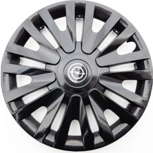 Empressco 13'' Inç Opel Jant Kapağı 4 Adet Çelik Jant Görünümlü Parlak Siyah - Kırılmaz Esnek