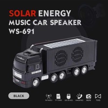 Bluetooth Hoparlör Siyah Güneş Enerjili Kamyon Tır Araba 10 Watt Tws Fm Radyo USB Sd Kart