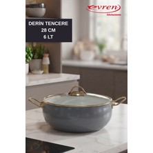 EVREN MUTFAK 9 Parça Creamic (Seramik) Tencere Seti Yapışmaz Taban(Indüksiyonlu Ocağa Uyumlu)