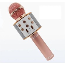 Bluetooth Bağlantılı Pembe Karaoke Mikrofon Kablosuz Hoparlörlü Garantisiz - Elektronik