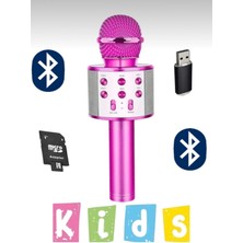 Bluetooth Bağlantılı Siyah Karaoke Mikrofon Dahili Hoparlör USB Tf Kart Destekli Çocuk