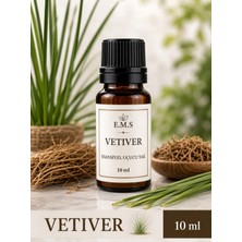 E.M.S Vetiver Esansiyel Uçucu Yağ Buhurdanlık Yağı Difüzör Esansı Oda Kokusu Esansı Mum Esansı 10 Ml.