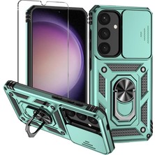 Coolacs Samsung Galaxy S25 Plus Uyumlu Kamera Sürgülü Tank Kılıf ve Temperli Cam Ekran Koruyucu Set